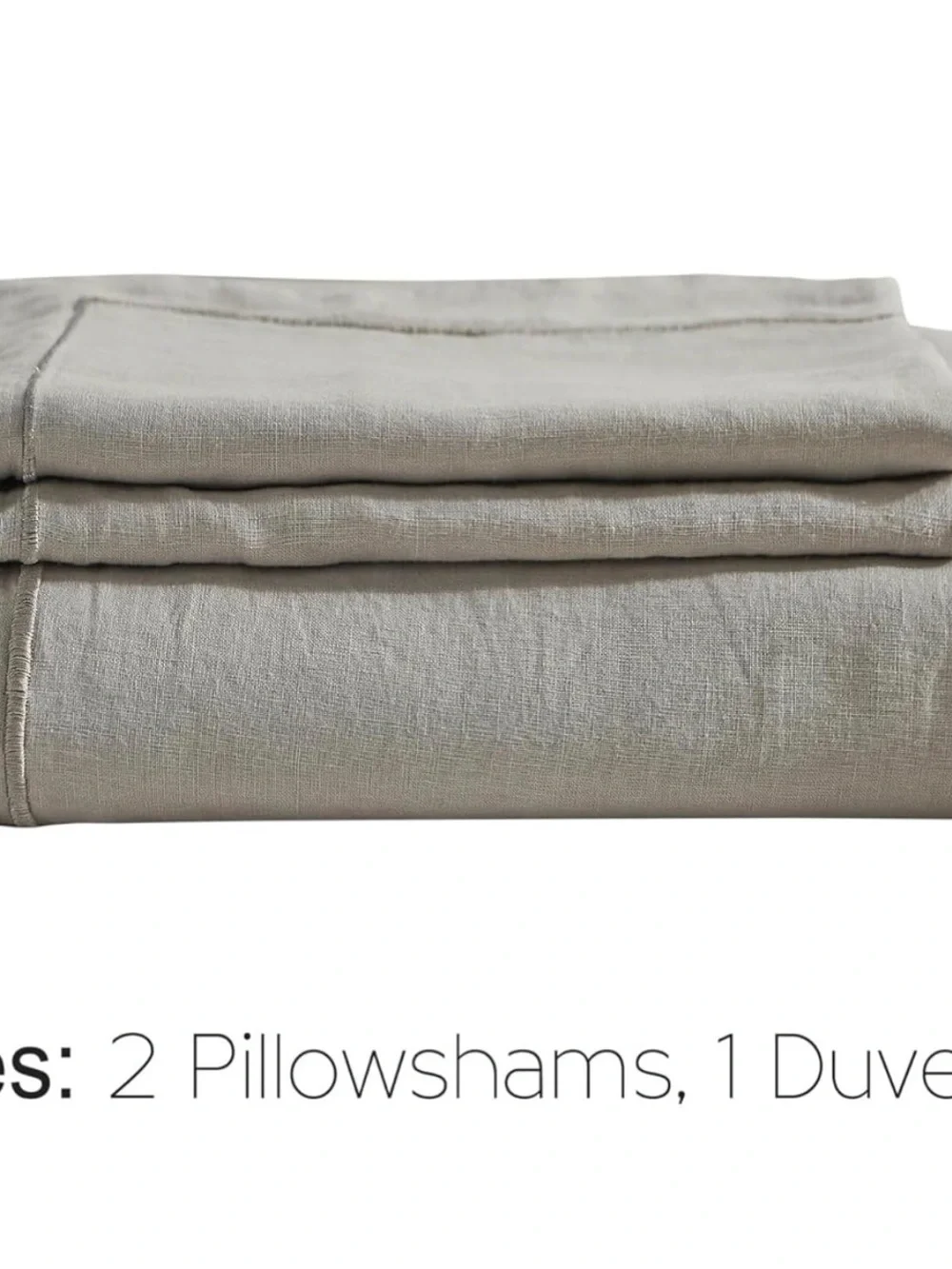 Washed Linen Duvet Cover Set in Light Gray -custom made